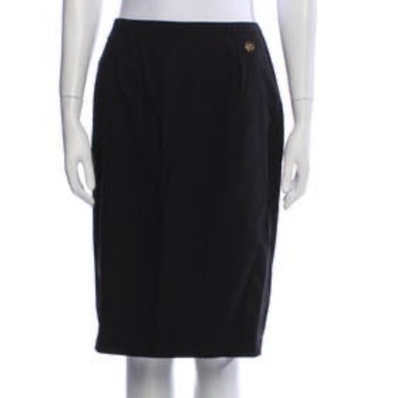 Roberto Cavalli Black Wool Stretch Blend CREPE PENCIL SKIRT Size 44 = 8 (Med) - Picture 1 of 9